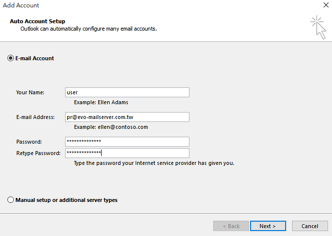 Email account перевод на русский. Access e-mail account. Имя почты Outlook 2016. ICLOUD настройка аутлук почта. Настройка почты Exchange Windows 10.