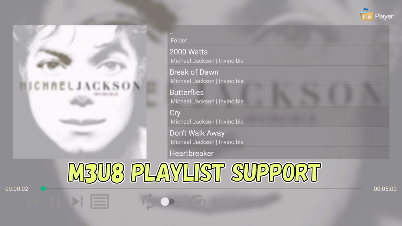 Music Player for Android TV, play from USB, Google Drive, Synology and